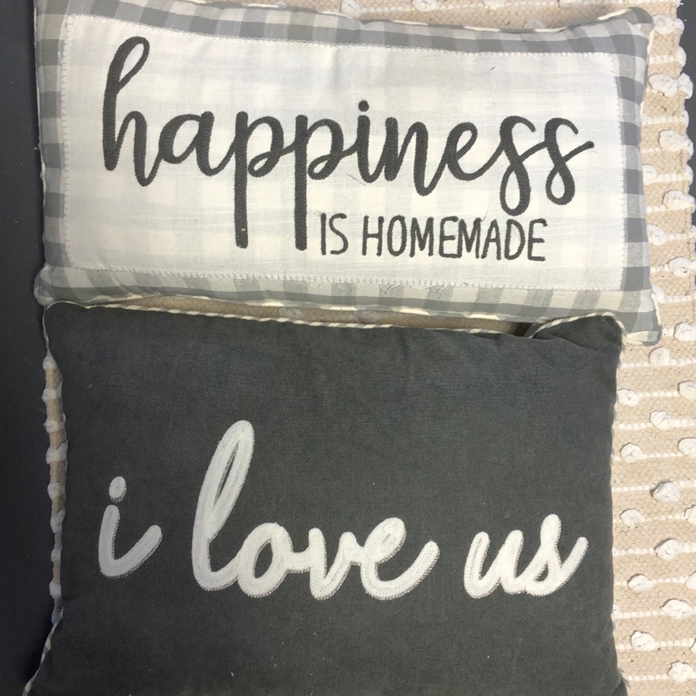 Two throw pillows